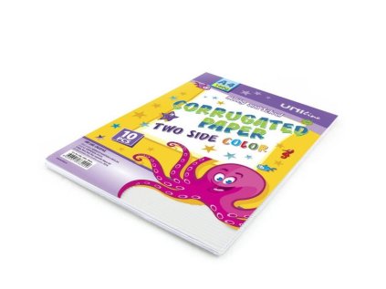 Vlnitá lepenka A4 bílá, oboustranně barevná, balení 10 ks