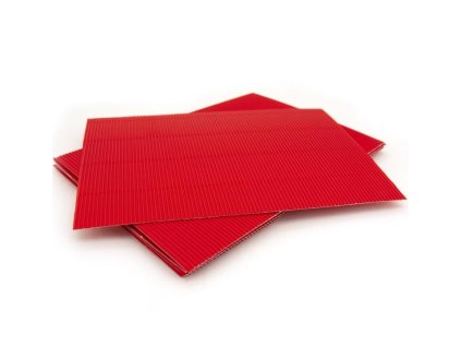 Vlnitá lepenka A4 červená, oboustranně barevná, balení 10 ks