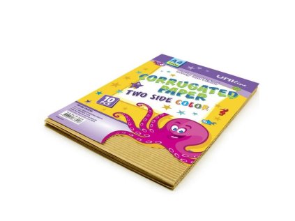 Vlnitá lepenka A4 přírodní, oboustranně barevná, balení 10 ks