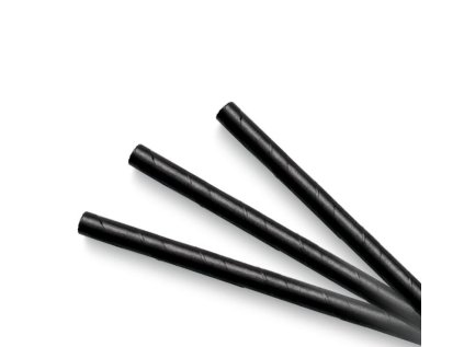 Papírová brčka černá, balení 100 ks