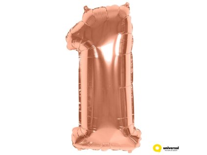 Nafukovací balónek - číslice 1, Rose gold 60 cm