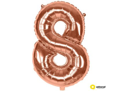 Nafukovací balónek - číslice 8, Rose gold 60 cm