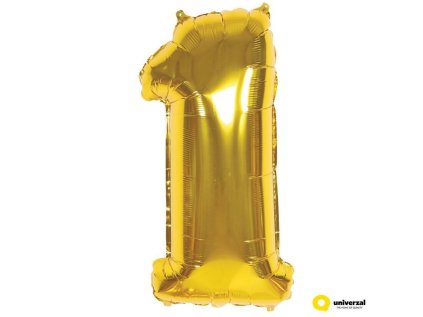 Nafukovací balónek - číslice 1, zlatý, 60 cm