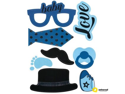 Papírové doplňky pro fotografování pro kluky, 8 ks