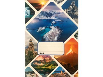 Sešit 544, A5, 40 listů, linkovaný 8 mm,10ks, motiv 5x příroda + 5x památky