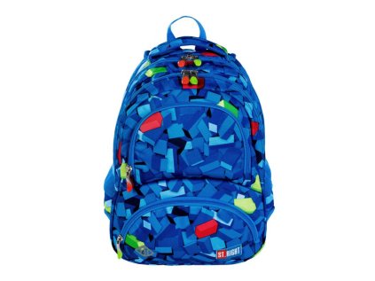 Studentský batoh St. RIGHT - BLOCKS/KLOCKI CACA, 4 komorový, BT07, rozměry: 42 x 30 x 20cm