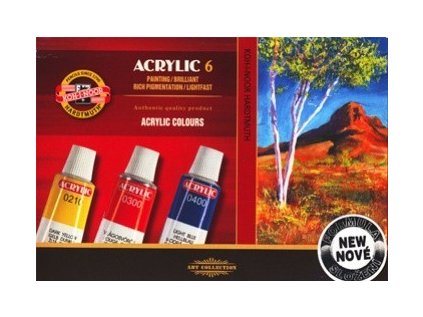 Akrylové barvy - souprava 6 ks x16ml