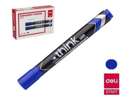 Popisovač Deli EU10130 modrý zkosený permanent