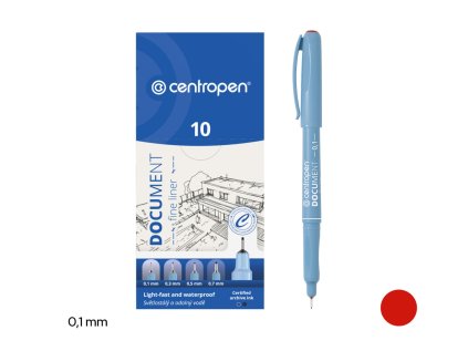 Dokumentární liner 0,1 - červený