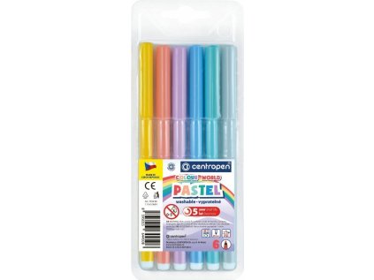 Dětské fixy Centropen 7550/6 barev trojhranné Pastel