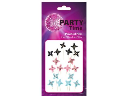 Papírové větrníky, modré, sada 6 ks