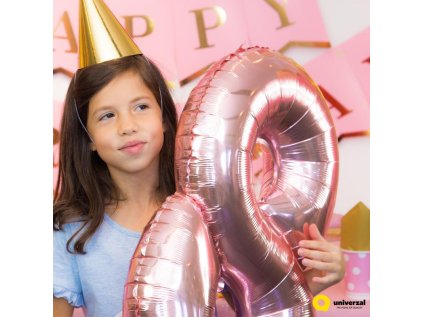 Nafukovací balónek - číslice 3, Rose gold 60 cm