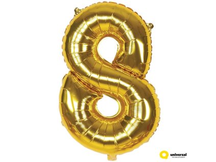 Nafukovací balónek - číslice 8, zlatý, 60 cm