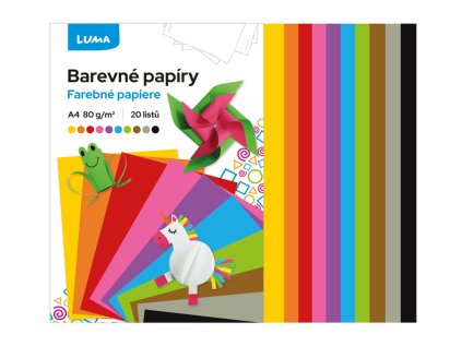 Papír LUMA barevný A4 20ks