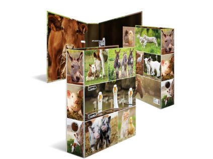 Designový pákový pořadač A4 7cm karton motiv - Hospodářská zvířata