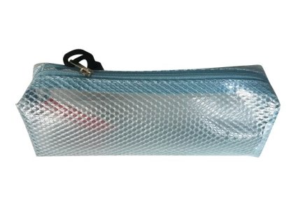 Pouzdro na psací potřeby/drobnosti, modré, rozměry: 7 x 19 x 5 cm