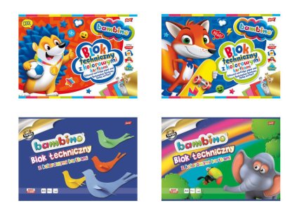 Barevné papíry 10 listů, A3, 170g/m2, barevné zlaté a stříbrné, Bambino