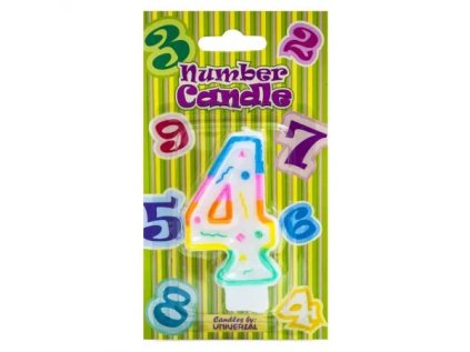 Dortová svíčka 4, velikost 6x4 cm