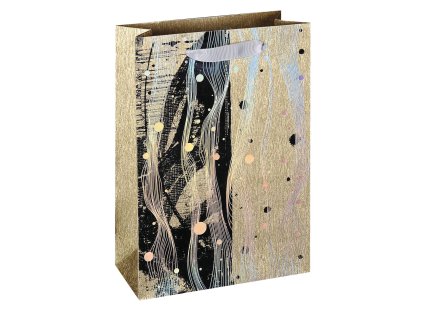 Taška dárková, zlatý potisk, 18 x 23 x 9cm