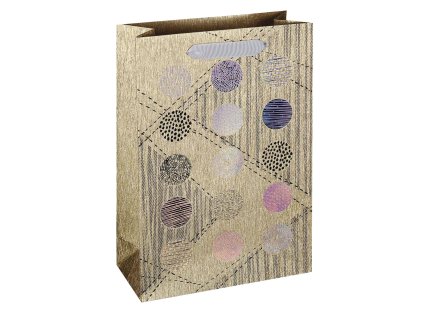 Taška dárková, zlatý potisk, 18 x 23 x 9cm