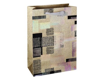 Taška dárková, zlatý potisk, 22,5 x 33,5 x 10cm, balení 12ks