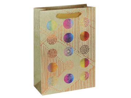 Taška dárková, zlatý potisk, 18 x 23 x 9cm, balení 12ks