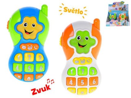Telefon 14cm na baterie se světlem a zvukem, 3 barvy