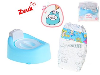 Nočník s plenou herní set pro panenku miminko na baterie zvuk plast