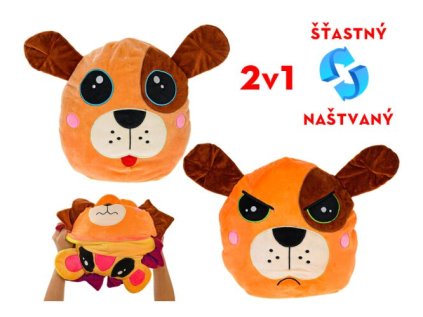 Pes plyšový 24cm oboustranný 0m+ v sáčku