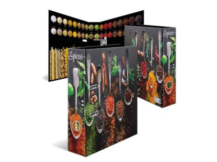 Designový pákový pořadač A4 7cm karton motiv - Koření