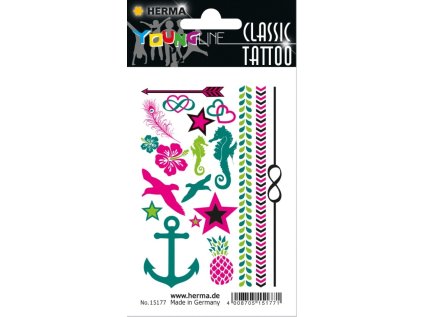 CLASSIC tetování barevné - letní pocit,Obsah 1 list / 19 tetování