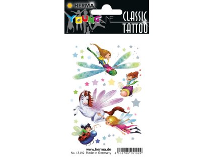 CLASSIC tetování barevné - vílí tanec, Obsah 1 list / 4 tetování