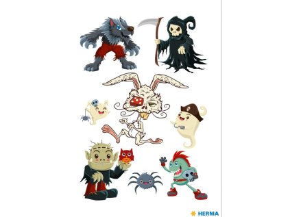 CLASSIC tetování barevné - zombie, Obsah 1 list / 8 tetování