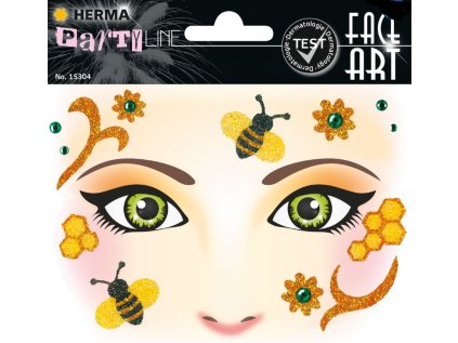 Face Art Samolepky motiv Honey Bee, Obsah 1 list