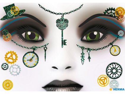 Face Art Samolepky motiv Steampunk Amelia, Obsah 1 list