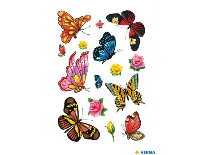 CLASSIC tetování barevné - motýli, Obsah 1 list / 15 tetování