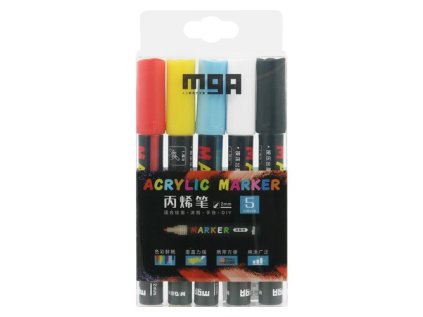Popisovač akrylový M&G Acrylic Marker 2 mm, sada 5 ks, APL976D8