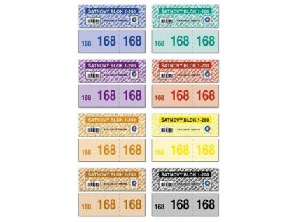 Šatnové bloky 1-200 čísel - mix barev