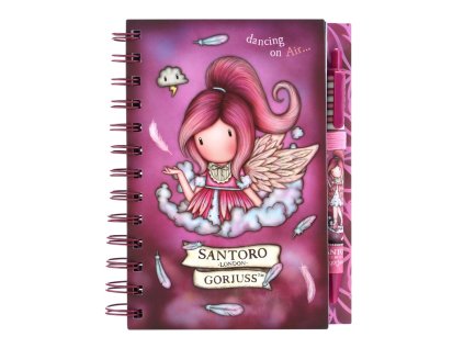 Plánovač Santoro s propiskou - Dancing On Air, kroužková vazba, 13,5 x 17 x 2 cm
