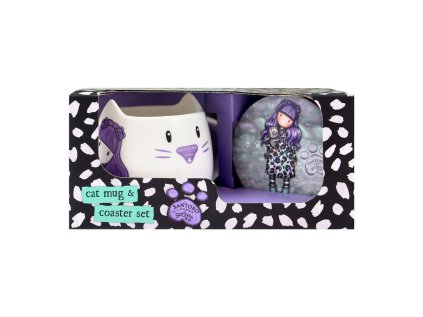 Sada hrnek a tácek Santoro London - Smitten Kitten, 21 x 10 x 11,5 cm