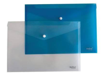 Spisové desky s drukem A4 mix barev modrá, čirá