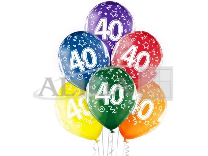 Balónky BN06-205 - 40. narozeniny - balení 6 ks