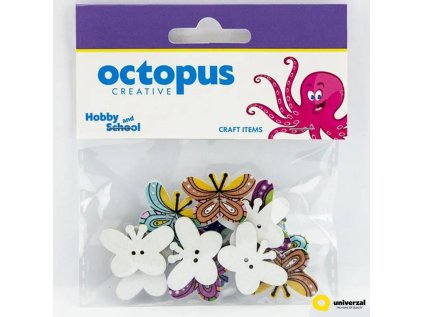 Ozdobné knoflíky motýli 27x20 mm, 12 ks