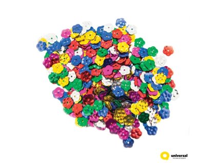 Dekorativní konfety květy 8x8 mm, mix barev