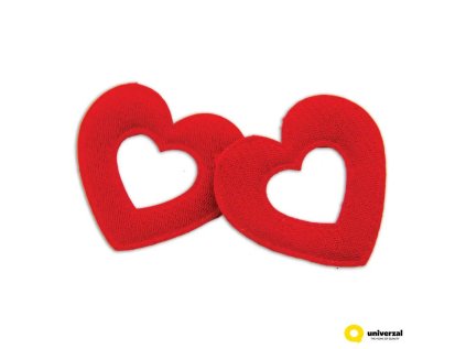 Dekorativní látkové srdce 55 x 40 mm, 2 ks