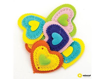 Dekorativní látkové srdce 45 x 45 mm, 8 ks