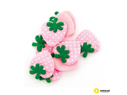 Dekorativní látkové jahody 36 x 33 mm, 10 ks