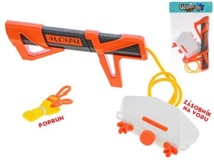 Vodní puška 35cm se zásobníkem na vodu, 2 barvy