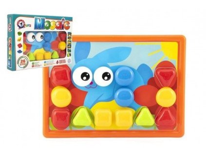 Mozaika klobouček 4cm pro nejmenší 26ks + předlohy 6ks 24m+