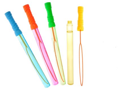 Bublifuk trubice, 120ml, 37cm, 4barvy, plastový, 24ks v DBX